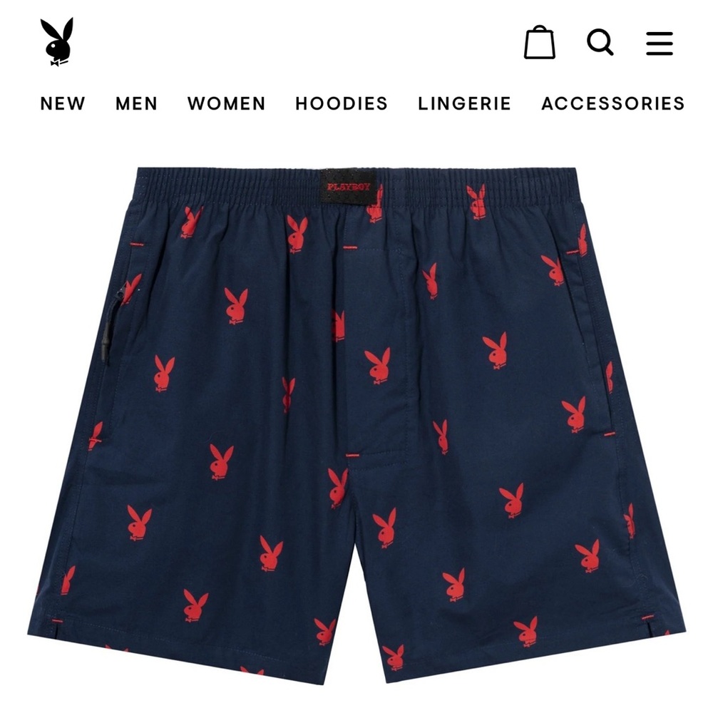 Playboy Repeating Rabbit Head Lounge Boxer Shorts